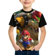 Super Mario T-Shirt for Boys Girls, Kids Novelty Crew Neck Tops, Lightweight Short Sleeve Tee, XS-XL